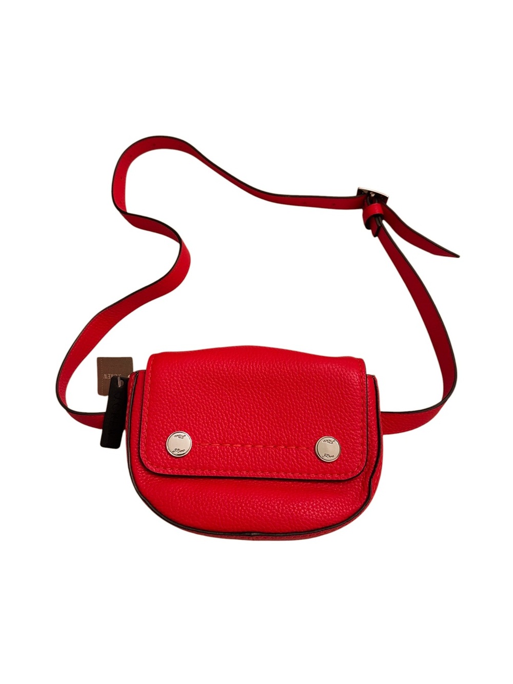 J. Crew Bristol Convertible Fanny Pack Crossbody Red Pebbled Leather NWT